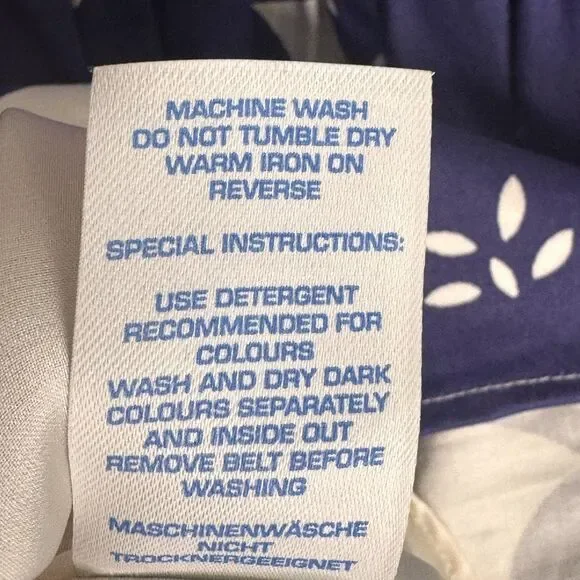 Boden Marilyn Dress 10 Blue Floral Sleeveless Scoop Neck Fit Flare Knee Length - Picture 9 of 9